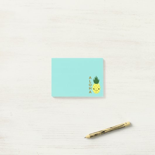 Aloha Niedlich Kawaii Ananas Post-it Klebezettel (Auf Schreibtisch)