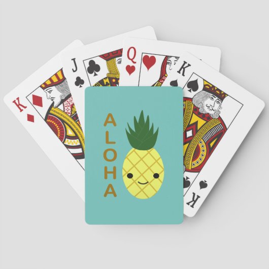 Aloha Niedlich Kawaii Ananas Spielkarten (Rückseite)