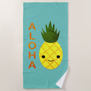 Aloha Niedlich Kawaii Ananas Strandtuch