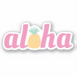 Aloha - Niedliche Ananas-Kontur Aufkleber