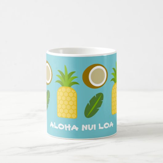Aloha Nui Loa Hawaiianische Ananas Kaffeetasse (Mittel)