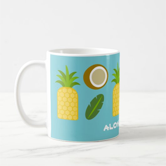 Aloha Nui Loa Hawaiianische Ananas Kaffeetasse (Links)