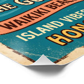 Aloha Oahu Surfing Poster (Ecke)