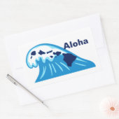 Aloha Ocean Wave Hawaiian Rechteckiger Aufkleber (Umschlag)
