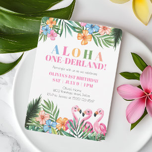 Aloha Onederland Sommer Tropical Mädchen 1. Geburt Einladung