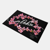 Aloha-Orchideen-Willkommensmatte Fußmatte (Schrägansicht)