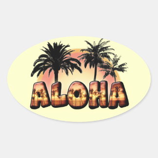 Aloha Ovaler Aufkleber
