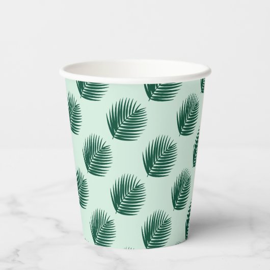 Aloha Palm Blätter Pappbecher (Rückseite)