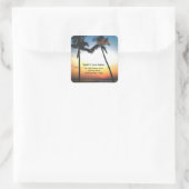 Aloha Palm Tree Address Quadratischer Aufkleber (Tasche)