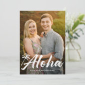 Aloha Palm Tree Foto Feiertagskarte (Stehend Vorderseite)