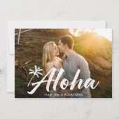 Aloha Palm Tree Foto Feiertagskarte (Vorderseite)