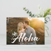 Aloha Palm Tree Foto Feiertagskarte (Stehend Vorderseite)