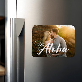 Aloha Palm Tree Holiday Foto Magnet
