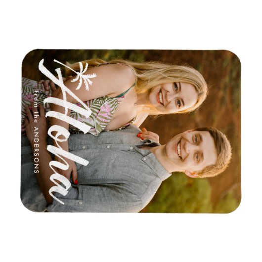 Aloha Palm Tree Holiday Foto Magnet (Horizontal)