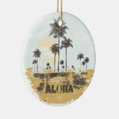 Aloha Palme-tropische Weihnachtsverzierung Keramik Ornament (Rechts)