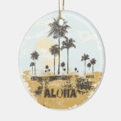 Aloha Palme-tropische Weihnachtsverzierung Keramik Ornament (Links)
