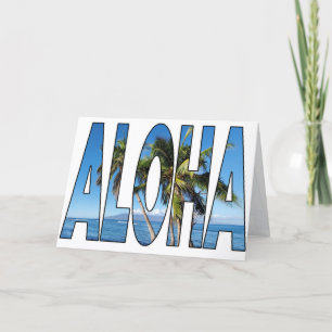 Aloha-Palmen Hawaii Lahaina Typografie Blanko Feiertagskarte