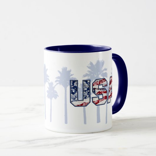 Aloha Palms USA Tasse (VorderseiteRechts)