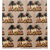 Aloha Palmtree Duschvorhang (Vorderseite)