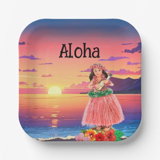 Aloha-Papierparty-Teller Pappteller (Vorderseite)