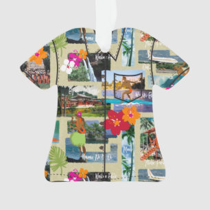 Aloha Paradise Hawaiian Postcard Aloha Shirt Ornament