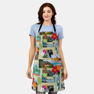 Aloha Paradise Hawaiianische Vintage Postkarte Schürze