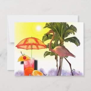 Aloha-Party-Einladung Mitteilungskarte