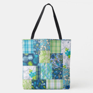 Aloha Patchwork Hawaiian Beach Bag - Aquamarin Tasche