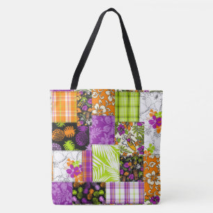 Aloha Patchwork Hawaiian Beach Bag - Violet Tasche