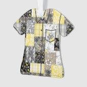 Aloha Patchwork Hawaiian Tropical Aloha Shirt-Gray Ornament (Vorderseite)