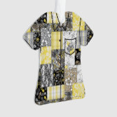 Aloha Patchwork Hawaiian Tropical Aloha Shirt-Gray Ornament (Vorderseite)