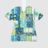 Aloha Patchwork Hawaiian Tropical Aloha Shirt-Turq Ornament (Rückseite)