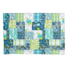 Aloha Patchwork Hawaiian Tropical Prints - Aquamar Kissenbezug