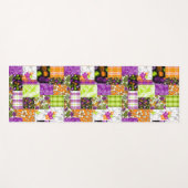 Aloha Patchwork Hawaiian Tropical Prints - Violet Yogamatte (Vorderseite (Horizontal))