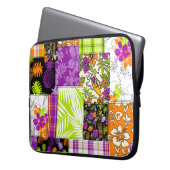 Aloha Patchwork Hawaiian Tropical Prints Wetsuit Laptopschutzhülle (Vorderseite Links)