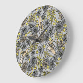 Aloha Patchwork Hawaiianische Tropenprinzen - neut Große Wanduhr (Winkel)