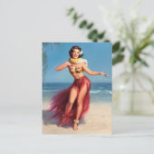 Aloha Pin Up Postkarte (Stehend Vorderseite)