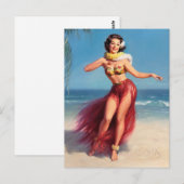 Aloha Pin Up Postkarte (Vorne/Hinten)