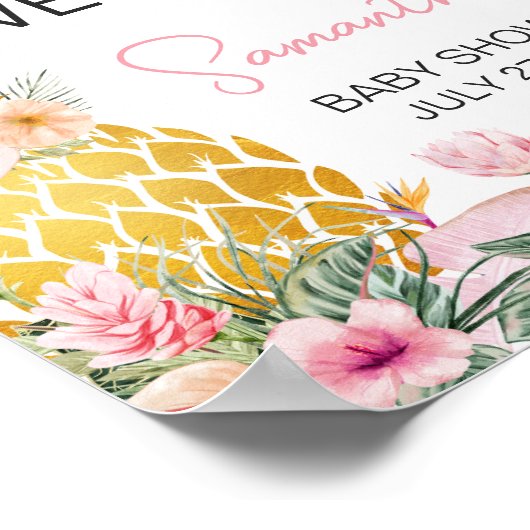 Aloha Pineaple Baby Dusche Willkommen Poster (Ecke)