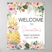 Aloha Pineaple Baby Dusche Willkommen Poster (Vorne)