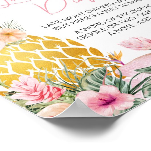 Aloha Pineaple Babydusche Späte Nachttaucher Poster (Ecke)