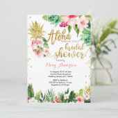 Aloha Pineaple Bridal Dusche Einladung (Stehend Vorderseite)