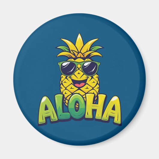 Aloha Pineaple Collection Aquamarin Kitchen Magnet (Vorne)