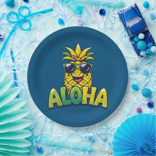 Aloha Pineaple Collection Aquamarin Paper Teller (Party)