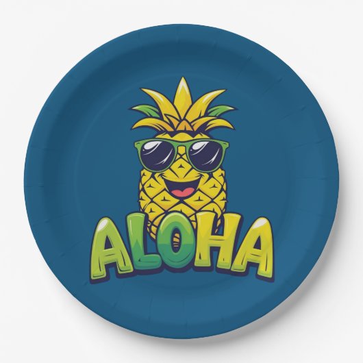 Aloha Pineaple Collection Aquamarin Paper Teller (Vorderseite)