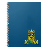 Aloha Pineaple Collection Aquamarinen Spiralband Notizblock (Vorderseite)