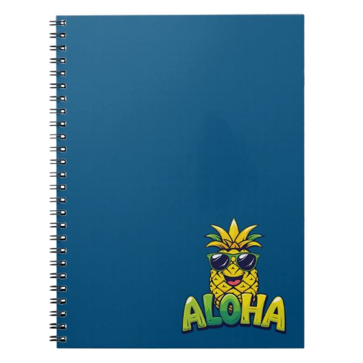 Aloha Pineaple Collection Aquamarinen Spiralband Notizblock (Vorderseite)