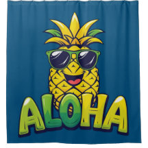 Aloha Pineaple Collection Aquamariner Duschvorhang