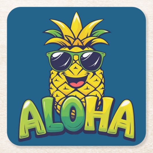 Aloha Pineaple Collection Aquamariner Untersetzer (Vorderseite)