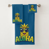 Aloha Pineaple Collection Aquamarines Badezimmer H Badhandtuch Set (Insitu)